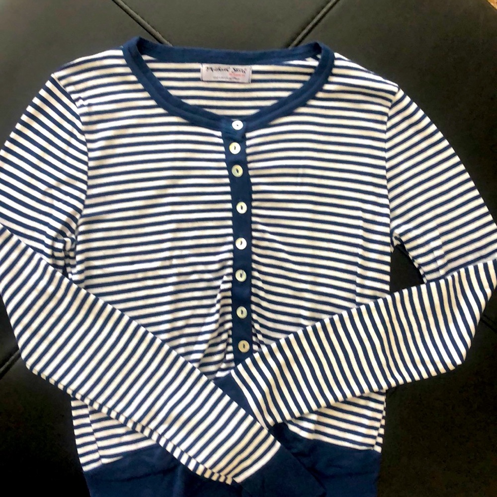 Michael Stars Blue and White Striped Top
